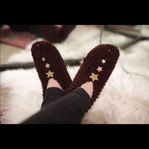 Crochet hand made slippers one size fits all women